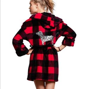 PINK Bling Plush Red Pepper Robe